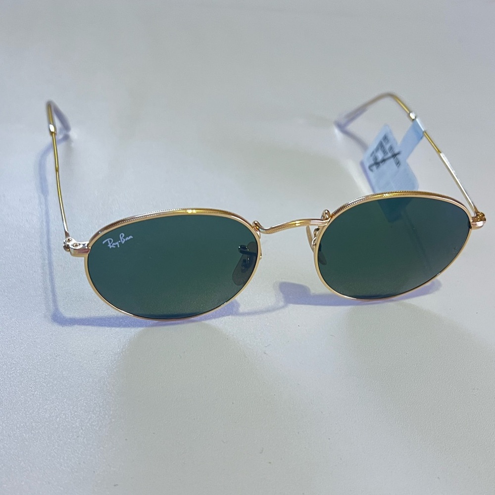 Ray-Ban RB3447 Round Metal Gold Frame Green Lenses